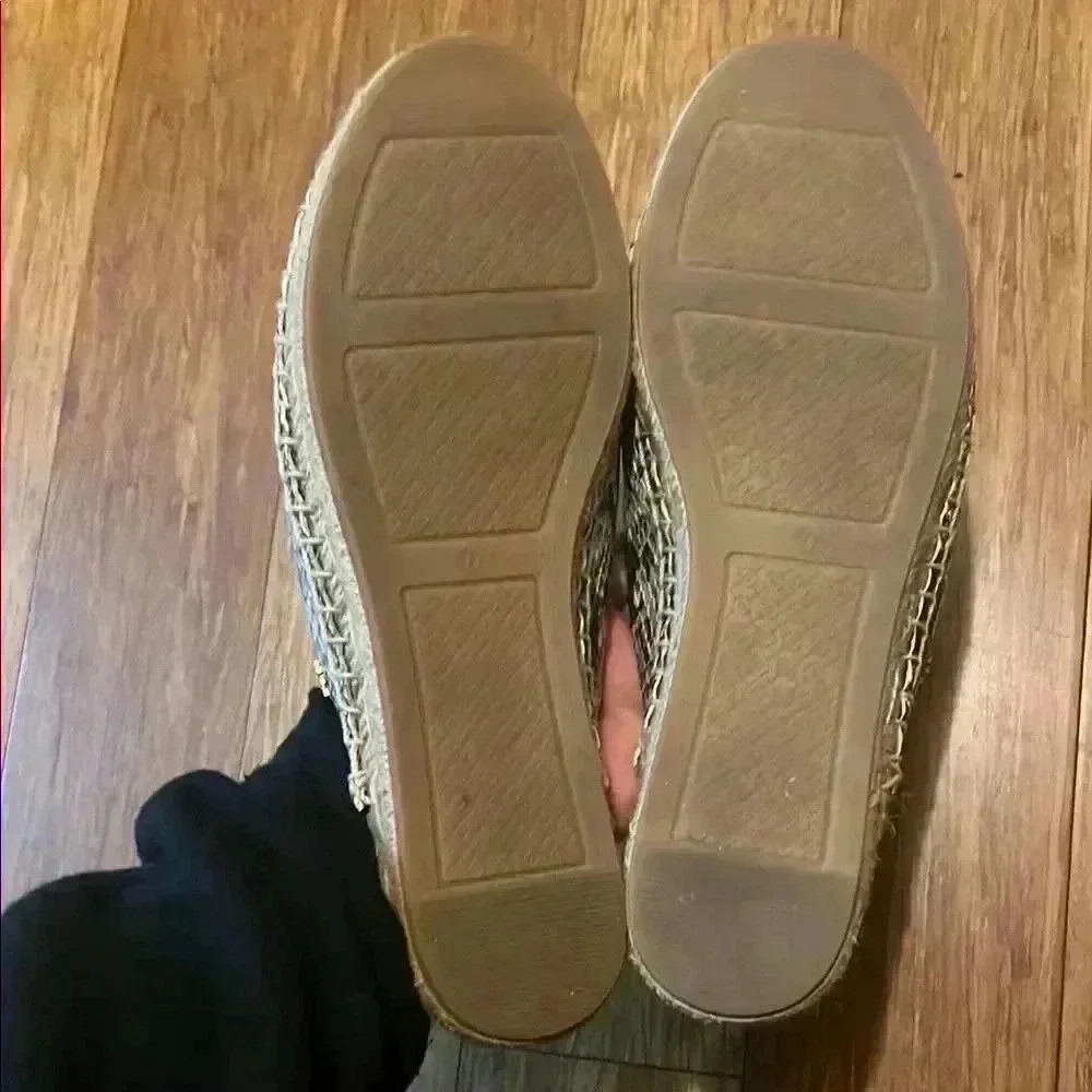 Tory Burch Black and White Snake Print Espadrilles